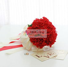 仿真花手捧花 愛情密碼,中國網上花城 商品內容 紅色 仿真花 繡球手捧花,采用高仿真材質,手感柔軟,絲帶搭配包裝 整個花束高30cm,直徑27cm左右